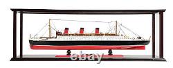 Queen Mary Midsize with Display Case Wooden Boat Model Replica New