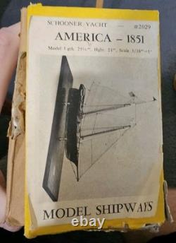 RARE Model Shipways Yacht America Schooner 1851 2029 164 Scale Vintage Yellow