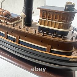 RARE The Baltimore Tugboat Handcrafted Wooden Boat Model Brass fittings