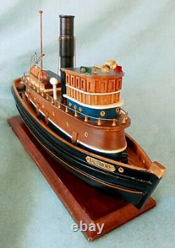 RARE The Baltimore Tugboat Handcrafted Wooden Boat Model Brass fittings Large