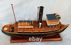 RARE The Baltimore Tugboat Handcrafted Wooden Boat Model Brass fittings Large