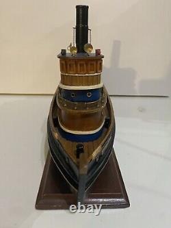 RARE The Baltimore Tugboat Handcrafted Wooden Boat Model Brass fittings Large