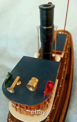 RARE The Baltimore Tugboat Handcrafted Wooden Boat Model Brass fittings Large