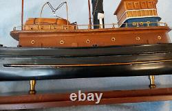 RARE The Baltimore Tugboat Handcrafted Wooden Boat Model Brass fittings Large