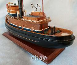 RARE The Baltimore Tugboat Handcrafted Wooden Boat Model Brass fittings Large