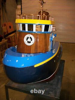 RARE Tugboat Handcrafted Wood Replica Model Nautical Large 65 Long