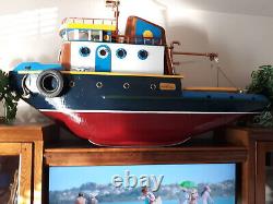 RARE Tugboat Handcrafted Wood Replica Model Nautical Large 65 Long