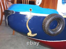 RARE Tugboat Handcrafted Wood Replica Model Nautical Large 65 Long