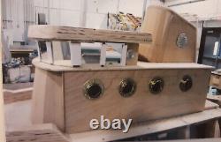 RARE Tugboat Handcrafted Wood Replica Model Nautical Large 65 Long