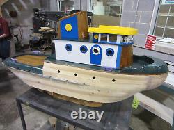 RARE Tugboat Handcrafted Wood Replica Model Nautical Large 65 Long