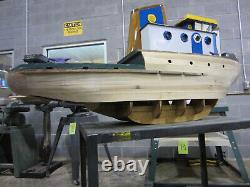 RARE Tugboat Handcrafted Wood Replica Model Nautical Large 65 Long