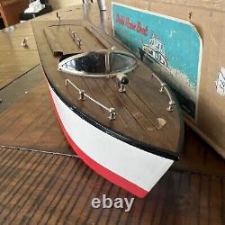 RARE VINTAGE MSK MODEL MOTOR BOAT WOODEN TOY JAPAN With Original Box