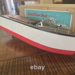 RARE VINTAGE MSK MODEL MOTOR BOAT WOODEN TOY JAPAN With Original Box