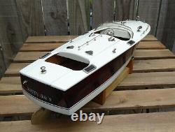RARE Vintage Japan Ito 18 Wood Model Boat Twin Motors, Refurbished, Stunning