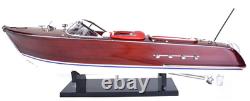 RC Riva Aquarama Speed Boat Wood Model 26.5 Radio Controlled Mahogany Runabout RC Riva Aquarama Speed Boat Wood Model 26.5 Radio Controlled Mahogany Runabout
