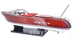 RC Riva Aquarama Speed Boat Wood Model 26.5 Radio Controlled Mahogany Runabout