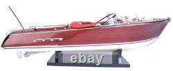 RC Riva Aquarama Speed Boat Wood Model 26.5 Radio Controlled Mahogany Runabout