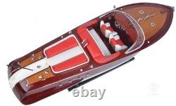RC Riva Aquarama Speed Boat Wood Model 26.5 Radio Controlled Mahogany Runabout