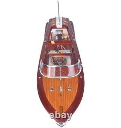 RC Riva Aquarama Speed Boat Wood Model 26.5 Radio Controlled Mahogany Runabout