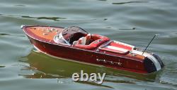RC Riva Aquarama Speed Boat Wood Model 26.5 Radio Controlled Mahogany Runabout