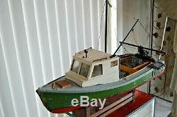RC Shrimp Fishing Boat Built Wood Model Ship Assembled Boat Ship Nautical