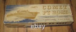 READ Antique 1945 Comet Model Co PT Boat Wooden Wood Kit U6 Original Box