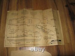 READ Antique 1945 Comet Model Co PT Boat Wooden Wood Kit U6 Original Box
