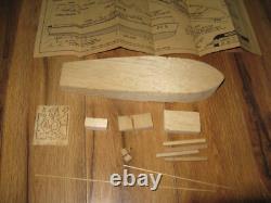 READ Antique 1945 Comet Model Co PT Boat Wooden Wood Kit U6 Original Box