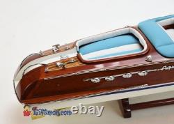 RIVA AQUARAMA 21 fully built scale speed boat wood display model