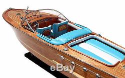 RIVA AQUARAMA WOOD Speed Boat 35 Handmade Wooden Model Boat NEW
