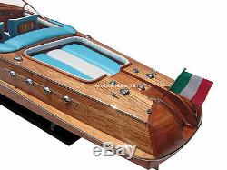RIVA AQUARAMA WOOD Speed Boat 35 Handmade Wooden Model Boat NEW