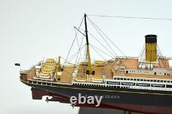 RMS Majestic White Star Ocean Liner, Wood Ship Model 38 Museum Quality, 1300