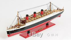 RMS Queen Mary Cruise Ship 40 Ocean Liner Wood Model Boat With Case Assembled