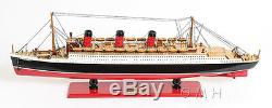 RMS Queen Mary Cruise Ship 40 Ocean Liner Wood Model Boat With Case Assembled