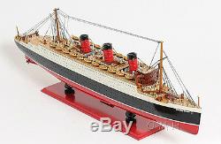 RMS Queen Mary Cruise Ship 40 Ocean Liner Wood Model Boat With Case Assembled