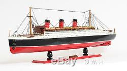 RMS Queen Mary Cruise Ship 40 Ocean Liner Wood Model Boat With Case Assembled