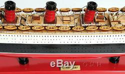 RMS Queen Mary Cruise Ship 40 Ocean Liner Wood Model Boat With Case Assembled