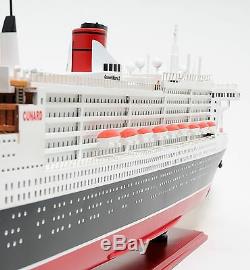 RMS Queen Mary II Cruise Ship Ocean Liner 40 Wood Model Boat Assembled