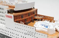 RMS Queen Mary II Cruise Ship Ocean Liner 40 Wood Model Boat Assembled