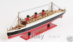 RMS Queen Mary Ocean Liner Wooden Model 40 Cunard Cruise Ship Handcrafted New