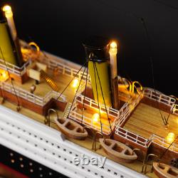 RMS Titanic Model Cruise 23 60cm, Wooden Titanic Model Ship With golden Lights