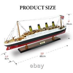 RMS Titanic Model Cruise 23 60cm, Wooden Titanic Model Ship With golden Lights