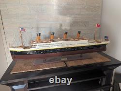 RMS Titanic Ocean Liner Wood Model White Star Line