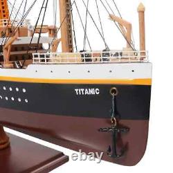 RMS Titanic Ocean Liner Wooden Model 25 White Star Line Cruise Ship New