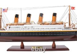 RMS Titanic Ocean Liner Wooden Model 25 White Star Line Cruise Ship New