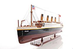 RMS Titanic Ocean Liner Wooden Model 40 White Star Line Cruise Ship Boat New