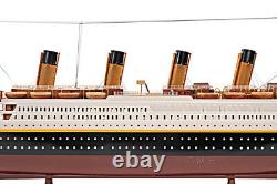 RMS Titanic Ocean Liner Wooden Model 40 White Star Line Cruise Ship Boat New