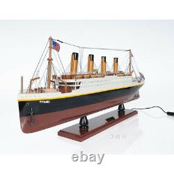 RMS Titanic Ocean Liner with Lights 32 Wood Model White Star Line Cruise Ship New