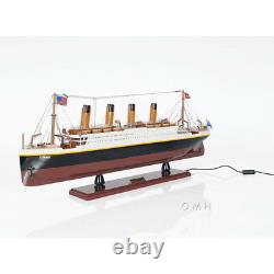 RMS Titanic Ocean Liner with Lights 32 Wood Model White Star Line Cruise Ship New