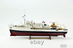 RV Calypso Research Vessel Handmade Wood Ship Model with Lights, 36 Long, Museum